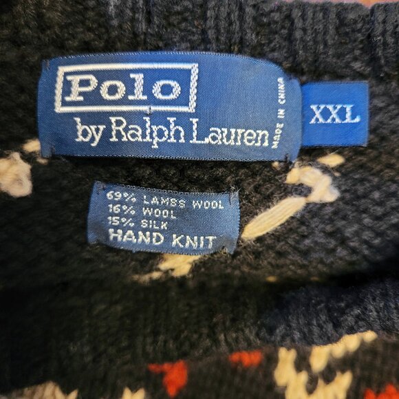 Polo Ralph Lauren Hand Knit Lambs Wool Silk Snowflake Sweater - Picture 5 of 6